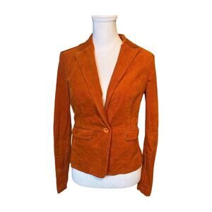 Bench Orange Corduroy Blazer M Slim Fit Preppy Workwear Retro Academic eclectic